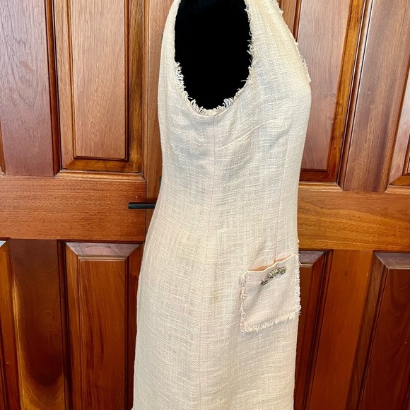 Karl Lagerfeld Paris Pink Tweed Shift Dress with Front Decor Pockets Size 8 - Picture 5 of 12